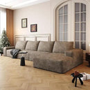 136" Sectional Couches for Living Room Modern Modular Sofa with L-Shape Couchs Upholstered Boneless Couch Deep Seat Sectional Couch with Chaise (Camel, Right Facing Chaise+3Seaters) by CozyNest Decor