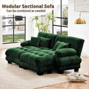 Modular Sectional Sofa, Cloud Couch U Shaped Sectional Couches for Living Room, Green Couch Oversized Loveseat with Movable Ottoman, Modern Deep Seat Sofa with Throw Pillows, Chenille by CozyNest Decor