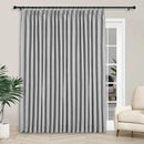 Macochico 100”Wx102”L 100% Blackout Pinch Pleated Linen Curtains for Sliding Door Bedroom Living Room Farmhouse Thermal Insulated Light Grey Burlap Drapes with Tieback 1 Panel Shabby Chic Style by CozyNest Decor