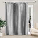 Macochico Extra Wide 100% Blackout Linen Curtains for Sliding Door Pleated Curtains with Hooks Insulated Soft Linen Drapes for Bedroom Living Room with Tieback Light Grey 100”Wx84”L 1 Panel by CozyNest Decor