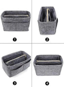LEXSION Felt Purse Bag Organizer Insert with zipper Bag Tote Shaper Fit Speedy Neverful PM MM by CozyNest Decor