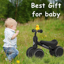 Baby Balance Bike Toys for 12-36 Months Kids Toy Boy and Girls Gifts Toddler Best First Birthday Gift Children Walker No Pedal Infant 4 Wheels Bicycle (Classic, Black) by TinyTreasures Baby Boutique