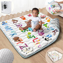 Baby Play Mat, 43x43 Mat with Super Soft Touch, Activity Mat with Upgraded Anti-Slip Bottom, Machine Washable Crawling Mat for Floor & Picnic(Animal Alphabets) by TinyTreasures Baby Boutique