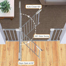 Cumbor 29.7-46" Baby Gate for Stairs, Gifts for Mom-Auto Close Dog Gate for The House, Easy Install Pressure Mounted Pet Gates for Doorways, Easy Walk Thru Wide Safety Gate for Dog, Gray by TinyTreasures Baby Boutique