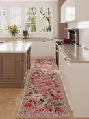 Runners for Hallways Kitchen Runner Rug Non Slip 2'x 10' Long Washable Rugs with Rubber Backing Soft Floral Carpet Runner for Hallways, Kitchen, Laundry, Bedroom, Bathroom(Pink) by CozyNest Decor