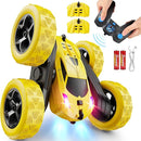 Remote Control Car,RC Car Toys for 6-12 Year Old Boys, Off Road RC Stunt Car 4WD 360° Rotating Remote Control Car for Kids, Boys Girls Gifts for Birthday, Christmas Yellow by TinyTreasures Baby Boutique