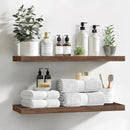 LaVie Home Floating Shelves, 24 Inch Wall Shelf Set of 2, Hanging Shelf with Invisible Brackets, Wall Decor for Bathroom, Bedroom, Living Room, Kitchen Storage, Rustic Brown by CozyNest Decor