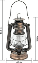 YAKii LED Vintage Lantern Metal Hanging Hurricane 12 LED Dimmer Switch Warm White Battery Operated Power Outage Indoor Camping Lighting Outdoor Brooklyn (Copper 2 Pack) by CozyNest Decor