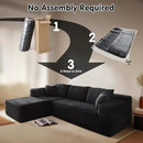 ovios 104" Cloud Sectional Couch with L-Shape Chaise,Modern Modular Sofa with Deep Seat, Upholstered Couches for Living Room Bedroom,No Assembly Required, Black (Plush Corduroy Fabric) by CozyNest Decor