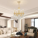 French K9 Crystal Maria Theresa Chandeliers, Luxury Vintage Pendant Light Fixture for Dining Room, Living Room, D17.7*H25~72 inch (Adjustable), Clear Crystal & Brass Finish Frame by CozyNest Decor