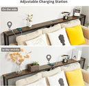 ELYKEN 5.9" Narrow Console Sofa Table with Power Outlets and USB Port, 5.9" Dx39.4 Wx31.1 H Long Behind Couch Table with Metal Frame and 6.5’ Extension Cord, Rustic Brown by CozyNest Decor