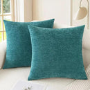 CaliTime Throw Pillow Covers Decorative 20 X 20 Inches Pack of 2 Cozy Chenille Cushion Cases for Couch Sofa Bed Living Room Home Teal by CozyNest Decor