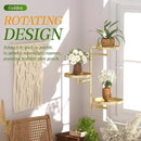 3-Tier Rotating Metal Window Plant Shelves Hanger, Wall-Mounted Gold Holder, Floating Shelf for Indoor Pots up to 6", Home Décor Gift for Plant Lovers by GreenHaven Gardens