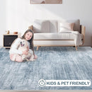 Area Rugs 10x14 Living Room: Washable Rug Modern Abstract Large Rugs Soft Non Slip Neutral Rug Stain Resistant Indoor Carpet for Bedroom Kitchen Dining Room Home Office Rugs(Blue, 10'x14') by TinyTreasures Baby Boutique