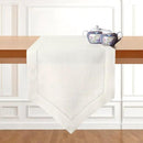 D'Moksha Homes Ivory Linen Table Runner 120 Inches Long - 100% Pure Linen Diamond Table Runner 14 x 120 Inch for Dining, Fall and Halloween - Machine Washable by CozyNest Decor