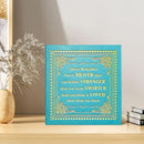 Inspirational Leather Photo Album,Magnetic Self-Stick Page Photo Album,Family Album,Hand Made DIY Albums Holds 3x5, 4x6, 5x7, 6x8 Photos (light blue-always remember) by TinyTreasures Baby Boutique