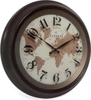 CLXEAST 18 Inch Illuminated Wall Clock with Smart LED Light Sensor, Large Modern World Map Wall Clocks for Living Room Decor,Oil Rubbed Bronze,Unique House Warming Gifts by CozyNest Decor