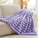 BEDELITE Faux Fur Throw Blanket for Couch, Soft and Cozy Luxurious 3D Striped Fluffy Blanket, 770GSM Thick Warm Plush Fuzzy Faux Rabbit Fur Blanket for Women Gift (Lavender, 60"x 80") by CozyNest Decor