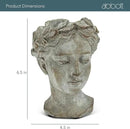 Abbott Collection Goddess Head Wall Planter - Large Cement Indoor and Outdoor Planter Pot - Grecian Woman Statue Head Planter for Flowers and Succulents (Grey, 3.5" Opening) by GreenHaven Gardens