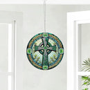 St Patricks Day Decorations - Irish Gifts for Men Women Friends Family, St Patricks Day Accessories, Celtic Cross Home Decor - Double Layered Hanging Suncatcher 8 in by GreenHaven Gardens