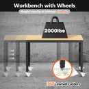 48” Adjustable Workbench，Heavy Duty Wood Work Bench 2000 Lbs Load Capacity,Work Table with Power Outlet and Wheels for Garage, Workshop, Office, Home by GreenHaven Gardens