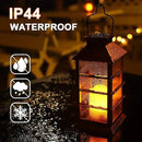 2 Pack Christmas Solar Lantern,Outdoor Garden Hanging Lantern-Waterproof LED Solar Lanterns Plastic Flickering Flameless Candle Mission Lights for Christmas Table, Outdoor, Party Decorative (Black) by GreenHaven Gardens