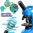 Kids Microscope,40-1600x Microscope Kit for Kids Beginners Children,STEM Kit,Prepared Slides,LED Light and Configured Various Operating Tools- Science Experiment Toy for Kids Ages 6-12 by TinyTreasures Baby Boutique