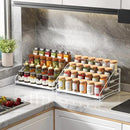 RCHYFEED Spice Rack Organizer for Cabinet,4 Tier Spice Organization for Cabinet Easy Visibility,Tierd Spice Rack Seasoning Organizer for Kitchen Countertop Pantry,Metal(White, 2Pack) by CozyNest Decor