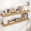 Floating Shelves - 2 Large Wall Mounted Shelves with Invisible Brackets, Long Wood Floating Wall Shelf for Living Room, Bedroom, Kitchen (Oak, 48" W x 9" D x 1.5" H) by TinyTreasures Baby Boutique