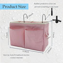 2-Pack Bedside Caddy Bedside Hanging Storage Basket Multi-Function Organizer Caddy for Bunk and Hospital Beds Dorm Rooms Bed Rails, Can be Placed Glasses Books Mobile Phones（2 pcs pink） by CozyNest Decor