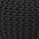 REDEARTH Round Pouf Foot Stool Ottoman - Cotton Hand Knitted Dori Pouffe - Cord Boho Home Décor - Stuffed Cable Poof for Living Room - Bedroom (19.5"x19.5"x14") - Dark Gray by CozyNest Decor