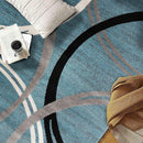 Rugshop Modern Wavy Circles Design Area Rug 4' x 6' Blue by TinyTreasures Baby Boutique
