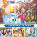 Kids Camera,HD Digital Video Camera with Protective Cover,Childrens Toys for 3 4 5 6 7 8 9 Year Old Boys/Girls,Selfie Camera for Kids,Christmas Birthday Gifts with 32GB SD Card (Unicorn Blue) by TinyTreasures Baby Boutique