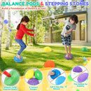 Stepping Stones for Kids, Textured Balance Pods and Adventure Floor Mats Set with Game Spinner for Kids Adults, Obstacle Course Sensory Toys Great for Indoor Outdoor Play Family Fitness Fun by TinyTreasures Baby Boutique