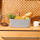 Small Storage Baskets for Organizing | Closet Organizer Bins | Shelf Toy Basket | Woven Rope Baskets | Cube Decorative Box | Shallow Basket | 11.5x7.5x4.7” | 3 Packs Mixed Grey by GreenHaven Gardens