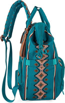 Wrangler Aztec Backpack Organized Daypack Travel Baby Bag with Stroller Strap and Side Bottle Pockets by TinyTreasures Baby Boutique