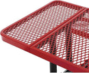 Global Industrial 8’L Rectangular Picnic Table, Expanded Metal, Red Thermoplastic Coating, Attached Benches, 1-1/2” Umbrella Pole Hole, Outdoor-Rated, 1000 lb Capacity, 96” x 30” Tabletop by GreenHaven Gardens