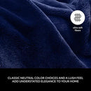 Mon Chateau Luxury Ultimate Plush Faux Fur Throw with 6cm Foldover for Couch, Sofa, or Bed - Plush Ultra Soft Blanket for Sleeping or Home Décor, 60" x 70"(Navy) by CozyNest Decor