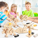 Dinosaur STEM Kits for Kids Ages 6-8-10-12, 4 in 1 Wood Building Toys for Boys Age 8-12, Build It Yourself Woodworking Kit, DIY 3D Wooden Puzzles Model Science Crafts for Kids, Stem Projects by TinyTreasures Baby Boutique