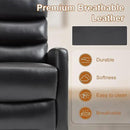 Manual Swivel Rocker Recliner Chair for Adults, Overstuffed Reclining Glider Chair for Nursing with Vibration Massage & Heat, Living Room Rocking Recliner 3-Stage backrest, Faux Leather Black by CozyNest Decor