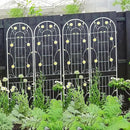 4 Pack Metal Garden Trellis 86.7" H Garden Fence Rustproof Trellis Cream White for Climbing Plants Support Roses Flower Cucumber Outdoor Lawn, White by GreenHaven Gardens
