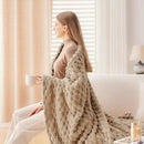 NEWCOSPLAY Super Soft Throw Blanket Brown Premium Silky Flannel Fleece 3D Clouds Stylish Jacquard Lightweight Bed Blanket All Season Use 350GSM (Brown, Throw(50"x60")) by CozyNest Decor