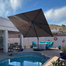 PURPLE LEAF 11ft Patio Umbrella with Base Included Large Offset Umbrella Hanging Double Top Square Cantilever Outdoor Umbrella for Garden Deck Backyard Pool Taupe by GreenHaven Gardens