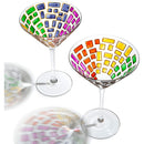 Italian Multicolor Renaissance Stained Glass Rainbow Martini Glasses Set Of 2 By 9 2 by The Wine Savant