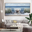 HGUAOA Coastal Wall Art - Large Landscape Wall Pictures for Living Room, Bedroom Pictures, Ocean Beach Artwork, Blue Wall Art, Above Bed Decor, Coastal Landscape Wall Decor,Framed Beach Pinting by CozyNest Decor