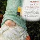 Alpine Corporation MCC844 Indoor/Outdoor Gnome Reading a Book Garden Statue, Charming Gnome Statue with Hat, 20" H, Turquoise by GreenHaven Gardens