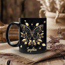 Hyturtle Personalized Yellow Butterfly Mug - Butterfly Gifts For Women Lovers - Animal Gift For Bird Lover Her - Bird Gifts For Mom on Mother Day - Custom Name Coffee Cup Ceramic Mug 11 Oz 15 Oz by CozyNest Decor