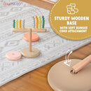 Play Platoon Wooden Rainbow Stacking Toy Ring Stacker, Educational Interactive Learning Toys, Create Stacks of Circles for Kids, Babies, Toddlers and Children by TinyTreasures Baby Boutique