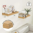 Deep Floating Shelves, 12 Inch Deep Rustic Floating Shelves Set of 2, 24 Inch Large Oak Wood Wall Mounted Shelves for Books Living Room Laundry Room Bedroom Kitchen Home Office - Oak by CozyNest Decor