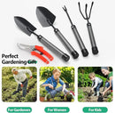Garden Tool Set,5 Pieces Stainless Steel Heavy Duty Gardening Tool Set with Extendable Long Handle, Include Trowel, Cultivator, Hand Weeder, Pruning Shears, Gardening Gift for Women Kids Men by GreenHaven Gardens